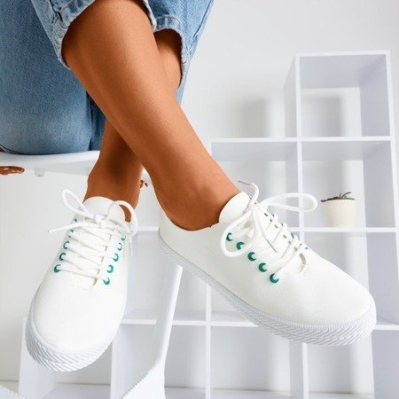 Білі кросівки із зеленими вушками Ewilia - Взуття 1