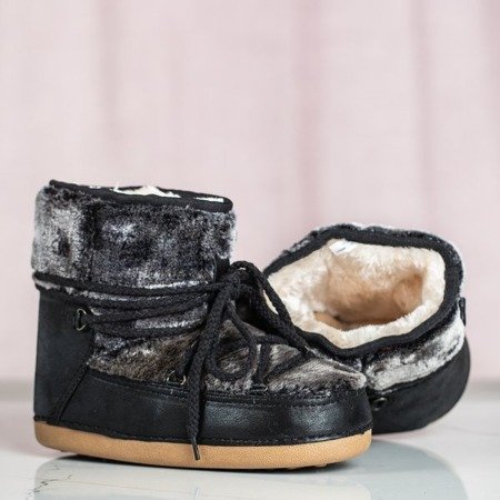 Чорні черевики з снігу на платформі Сніжинка - Взуття 1