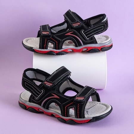 Чорні дитячі сандалі на липучках Abbu