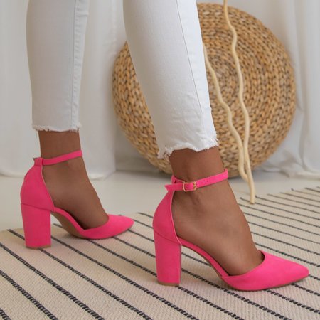 Неонові рожеві жіночі туфлі на підборах Luxuriance