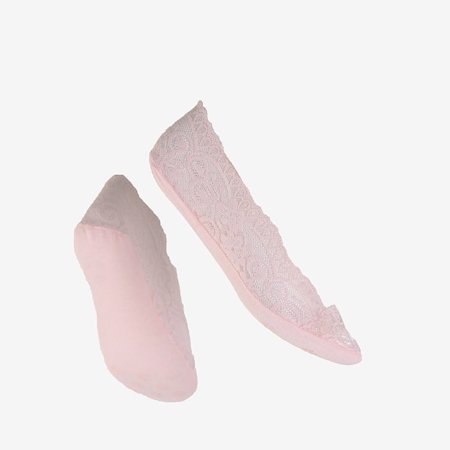 Ніжно-рожеві бамбукові шкарпетки з ніжним мереживом - Шкарпетки