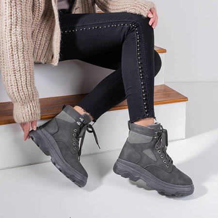 Nevesa темно-сірі жіночі снігові черевики на шнурівці - Взуття