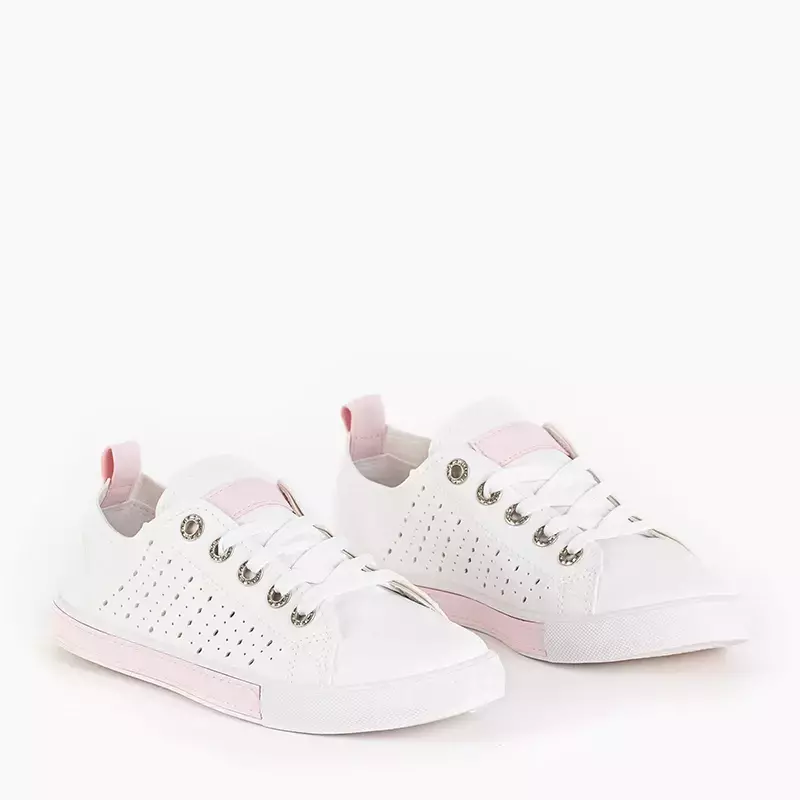OUTLET Біло-рожеві ажурні кросівки Andreiak - Взуття
