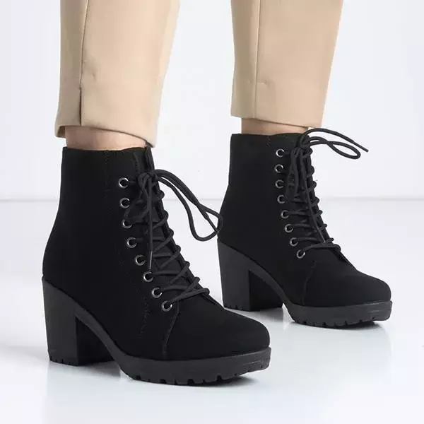 OUTLET Жіночі чорні черевики на шпильці на підборах Minor-Взуття