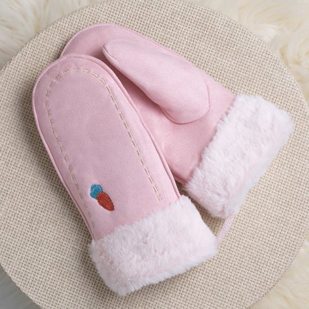 Рожеві дитячі рукавички