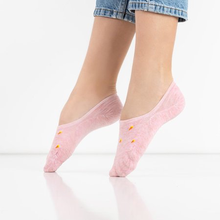 Рожеві жіночі шкарпетки з візерунками - Нижня білизна