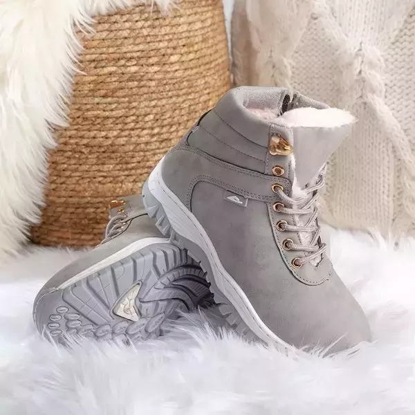 ВИХІД Сірі жіночі черевики на шнурівці Ballione - Взуття