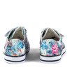 Блакитні дівчачі кеди на липучках в квіти Floressta - Взуття