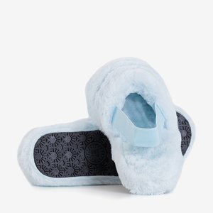 Блакитні жіночі хутряні тапочки Fornax - Взуття