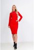 Червона сукня міді з прозорою вставкою - Одяг