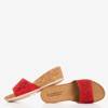 Червоні шльопанці на клині Botti - Взуття 1