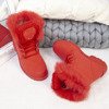 Червоні туристичні черевики з декоративним хутром Massinea - Взуття