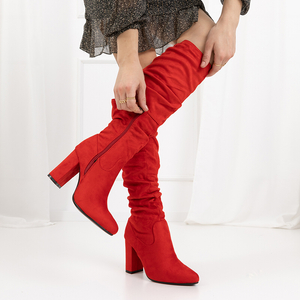 Червоні жіночі чоботи на підборах Grisa