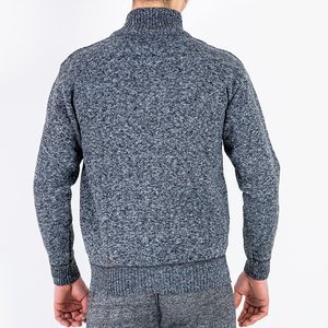 Чоловічий чорний светр на блискавці - Одяг