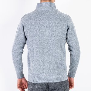 Чоловічий сірий светр на блискавці - Одяг