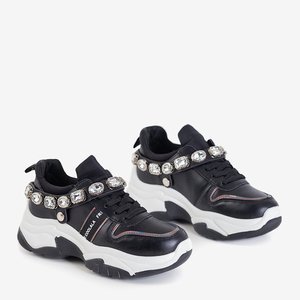 Чорне жіноче спортивне взуття з фіанітами Frewan - Взуття