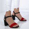 Чорні босоніжки на пості з червоною смужкою Tribanah - Взуття 1