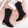 Чорні ковбойські черевики з декоративною вишивкою Marceline - Взуття 