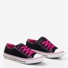 Чорні кросівки з рожевими шнурками на фіксаторах - Взуття