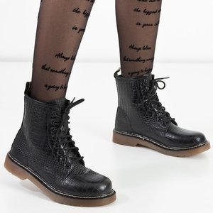 Чорні жіночі черевики-воркери з тисненням Ornellinia - Взуття