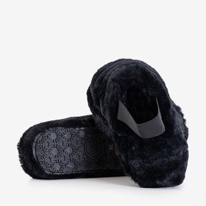 Чорні жіночі тапочки з хутром Fornax - Взуття