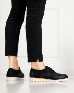 Чорні жіночі туфлі на шнурівці Isdiohra