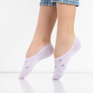 Фіолетові жіночі шкарпетки з візерунками - Нижня білизна