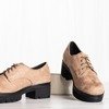 Коричневі шнуровані туфлі на низьких підборах Majorae - Взуття