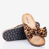 Коричневі жіночі шльопанці з леопардовим бантиком Сонце - Взуття 1