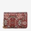 Маленький жіночий гаманець з малюнком у бордовому кольорі - Гаманець