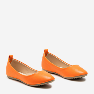 Неонові помаранчеві жіночі еко-балерини - шкіра Nastis - Взуття