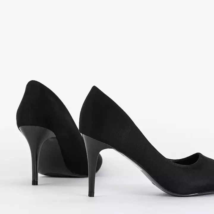 OUTLET Чорні еко-замшеві туфлі на шпильці Renesa - Туфлі