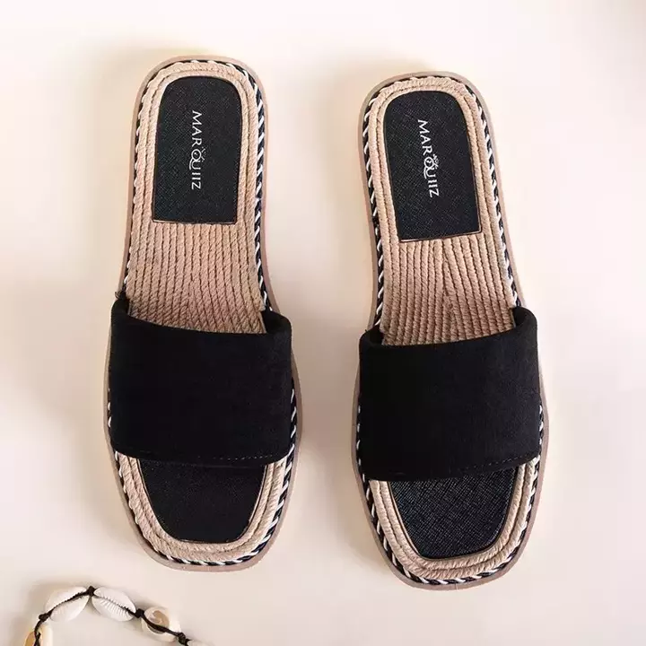 OUTLET Чорні жіночі тапочки Vicoria - Взуття