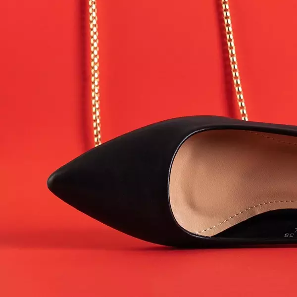 OUTLET Чорні жіночі туфлі Levana на низькій стійці - Взуття