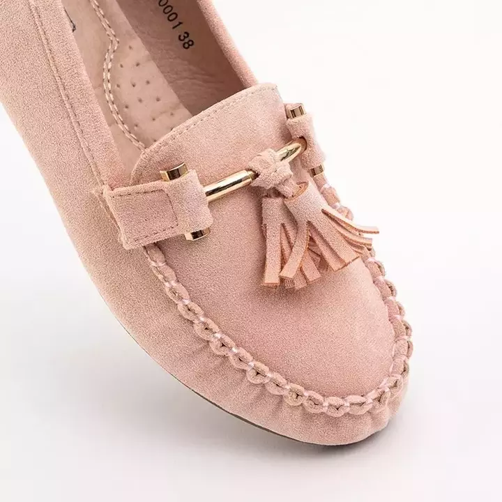 OUTLET Жіночі рожеві мокасини з бахромою Amillad - Взуття