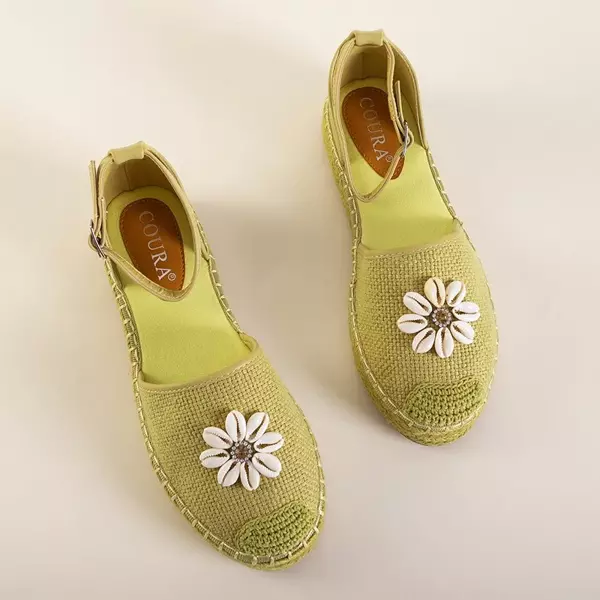 OUTLET Жовті жіночі босоніжки а'ла еспадрільї на платформі Maybel - Взуття