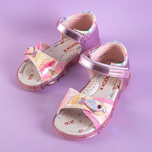 Рожеві дитячі босоніжки з прикрасами Maniunia - Взуття