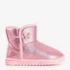 Рожеві дитячі чоботи для снігу з метеликом Unabela - Взуття