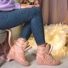 Рожеві кросівки на танкетці з повзунками Erica - Взуття