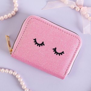 Рожевий жіночий гаманець з блискітками