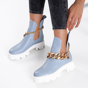 Сині жіночі черевики з ланцюжком Tenkay - Взуття