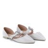 Сірі балерини з декоративною пряжкою Merletta - Взуття