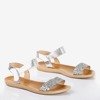 Срібні жіночі плоскі босоніжки Brocella - Взуття 1