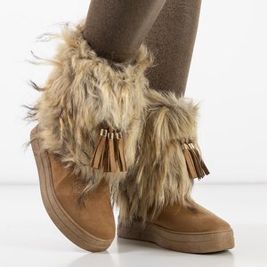 Світло-коричневі жіночі зимові чоботи з прикрасами Astride - Взуття