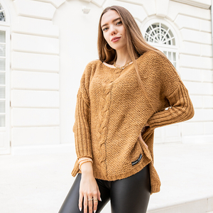 Світло-коричневий жіночий светр oversize