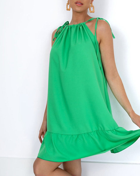 Зелена коротка сукня без рукавів - Одяг
