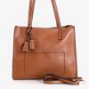 Жіноча коричнева сумка з пензликами - Сумочки