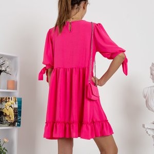 Жіноча сукня кольору фуксії з сумочкою - Одяг