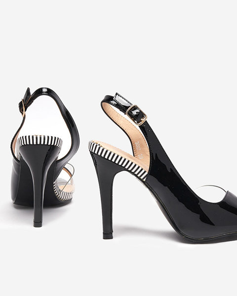 Жіночі чорні сандалі на вищому каблуці Rotter- Shoes