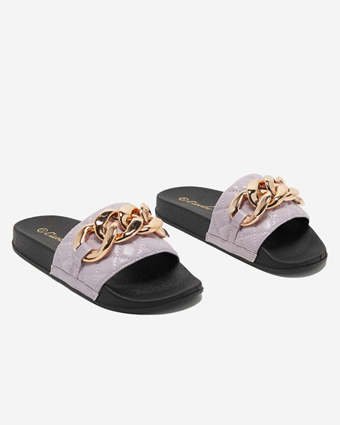 Жіночі фіолетові тапочки з декором Lyrynn - Взуття
